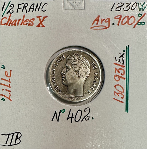Franc charles x - 1/2,
