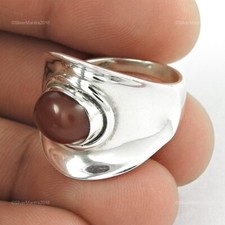 Naturel Cornaline Unique Neuf Cocktail Sacrée Chakra Taille Bague 7 925 Solide