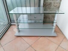 Meuble Hi-Fi / TV en verre. 4 niveaux, 3 plateaux en verre trempé.