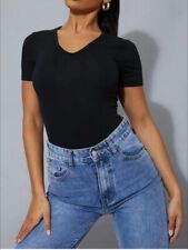 NEUF Body taille xs Noir Ardene Femme Col V