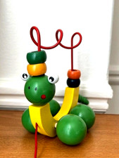 JOUET EN BOIS Chenille Boulier excellent état 