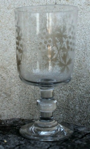 Ancien verre pieds fin 19 - ancien,
