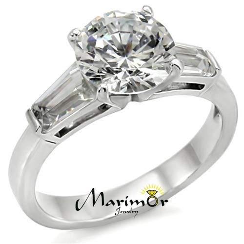 Round baguette cut cz - &,