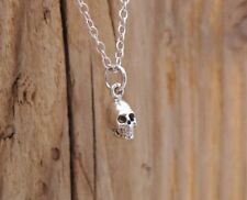 925 Argent Sterling Crâne Handmade Pendentif avec Chaîne pour Halloween Cadeau