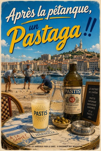 Affiche poster pastis pastaga - poster,