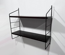 Mar17A  Ancienne étagère murale des années 50's  60's String vintage bois massif