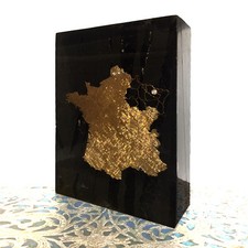 Presse-papier inclusion Région Alsace en or et diamant cadeau préfet