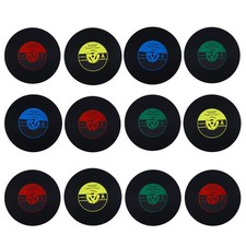  12 Pcs Dessous Verre En Silicone Set Table Disque Vinyle Sous-verres Isolés