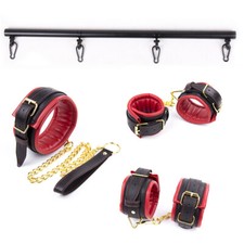 Bondage de collier de menottes de poignets cheville de poignet cuir rembourré SM
