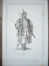 GRAVURE ORIGINALE COSTUME 19ème SIÈCLE SOLDAT CHINOIS