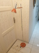 Ancien Lampadaire Orange Design Année 60 70