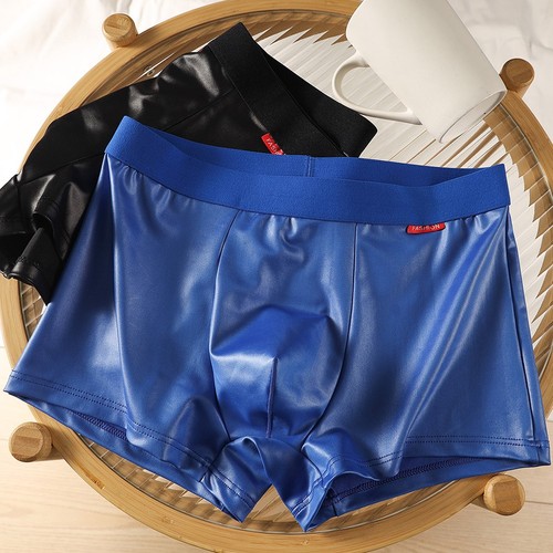 Boxer simili cuir pochette