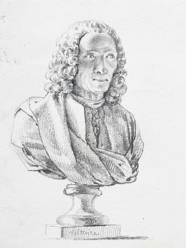 Buste voltaire portrait dessin - buste,