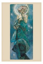 MUCHA - MOON - AFFICHE /