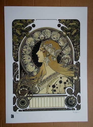 Sérigraphie alfons mucha - alfons, ,