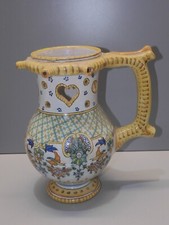 -ANCIEN PICHET TROMPEUR CERAMIQUE MONTAGNON ACCIDENTE A RESTAURER COLLECTION   D