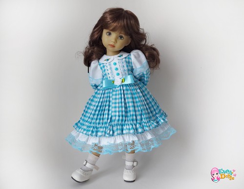 Blue checkered dress little - checkered,