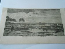 Gravure 1869 - L'étang de La