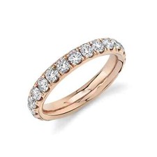 14K or Rose Diamant Bague Éternité Taille 5.5 Naturel 1.84CT Anniversaire 3.5MM