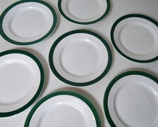 Digoin Sarreguemines 7 assiettes plates vert