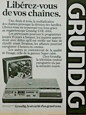PUBLICITÉ DE PRESSE 1979 MAGNÉTOSCOPE GRUNDIG S.V.R. 4004 - TÉLÉVISEUR COLOR