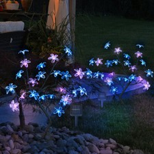 Luminaires de Jardin Lampe Solaire Décorative LED Arbre Fleurs Terrasse 2x