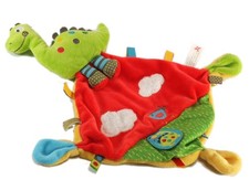 Doudou plat dragon vert rouge