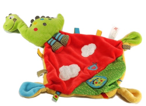 Doudou plat dragon vert - , rouge