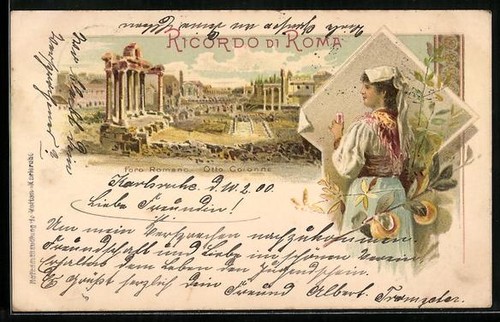 Lithographie roma foro - lithographie, roma,