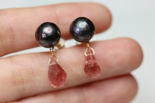 Boucles oreilles perle noire - d'oreilles,
