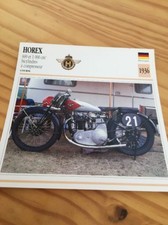 Horex 600 et 1000 cm3  compresseur 1936 Carte moto Collection Atlas Allemagne