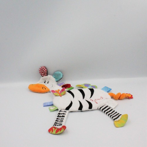 Doudou plat étiquettes zébre
