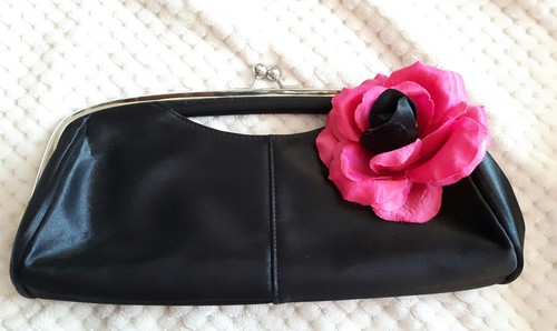 Sac pochette noir - sac, rose