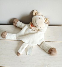 Jollybaby doudou vache foulard semi plate ancien modèle 20 cm