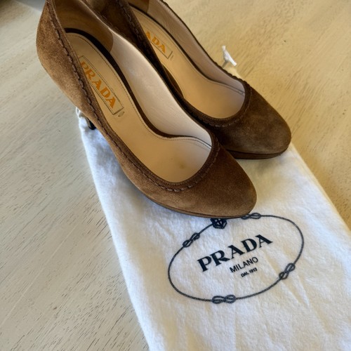 Prada suede brown platform - prada,