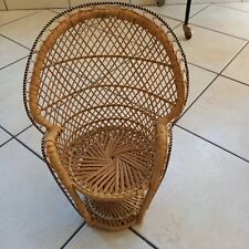  Mini Fauteuil Emmanuelle Peacock High Back Mini 16.5" Doll or Plant Stand Chair