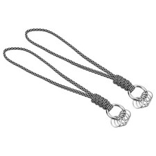 8 Pouce Long Paracorde Cou Porte-clés 2 Set Tressé Lanière pour Clés Noir Blanc