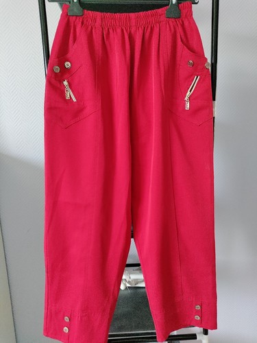 Pantacourt femme rouge 2 - pantacourt, t