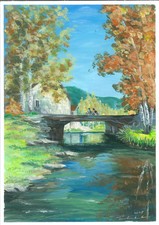 joli paysage avec pont