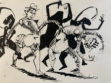 Très Beau Dessin Lavis Encre