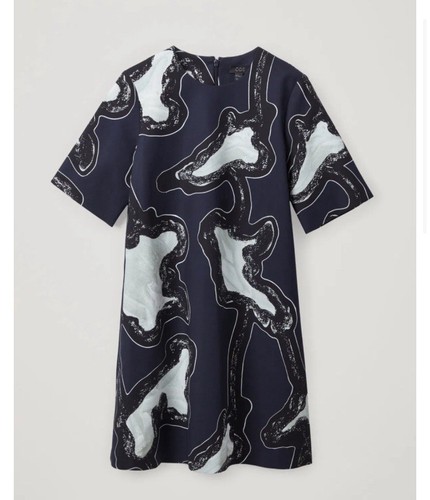 Robe courte cos bleue noir - robe,