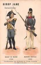 Chromos.AM13557.Sirop Jane.10x6 cm environ.Transformation uniformes armée Fra