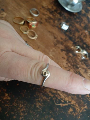 Bague argent avec rond milieu - argent,