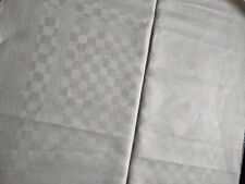 Linge ancien tissu lin damassé ,coupon 66cm x 7m95 ,état Neuf