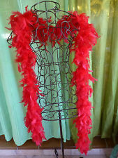 2m10 Magnifique Boa Plumes rouges !! soirée,photos ,look .....