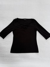 Haut t-shirt noir femme manche semi longue MIM