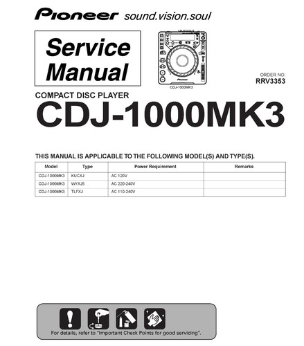 Manuel service pour - pour, pioneer