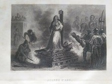 GRAVURE DE JEANNE D'ARC 1865 HISTOIRE DE FRANCE MARTIN 