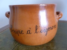 PLAT CREUX GRES VERNISSE MARMITE SOUPE A L'OIGNON ETAT NEUF