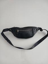 Sac banane Texier en cuir noir